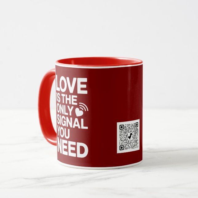 Saint-Valentin QR-Code Video Liebe Tasse (Vorderseite Links)