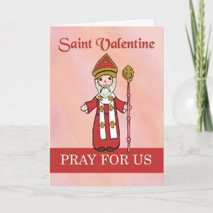 Saint Valentine Catholic Simple Saint on Valentine Karte