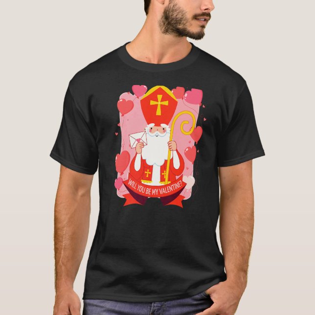 Saint Valentine Katholischer St Valentinstag Wird T-Shirt (Vorderseite)