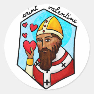 Saint Valentine Runder Aufkleber