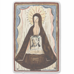 Saint Veronica Jesus konfrontiert Vintage Kunstmal Aufkleber