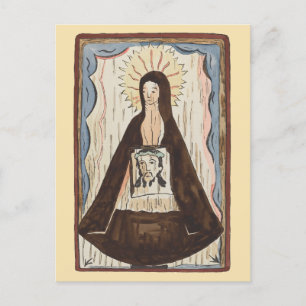 Saint Veronica Jesus konfrontiert Vintage Kunstmal Postkarte