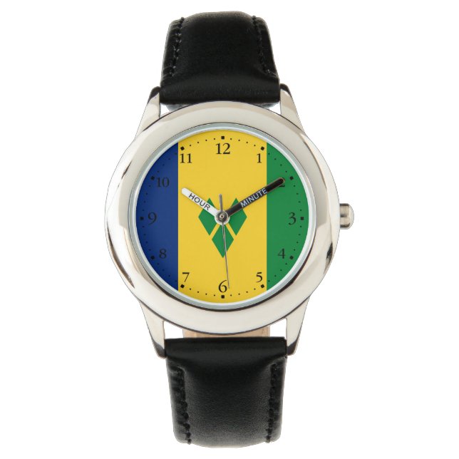Saint Vincent Flag Armbanduhr (Vorderseite)