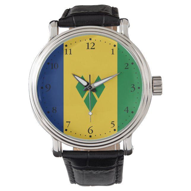 Saint Vincent Flag Armbanduhr (Vorderseite)