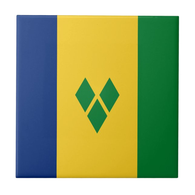 Saint Vincent Flag Fliese (Vorderseite)