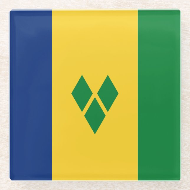 Saint Vincent Flag Glasuntersetzer (Vorderseite)