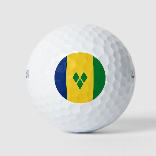 Saint Vincent Flag Golfball (Vorderseite)