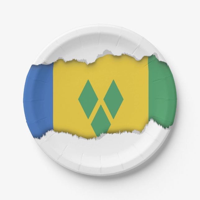 Saint Vincent Flag Pappteller (Vorderseite)