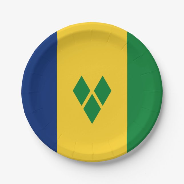Saint Vincent Flag Pappteller (Vorderseite)