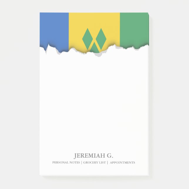 Saint Vincent Flag Post-it Klebezettel (Vorderseite)