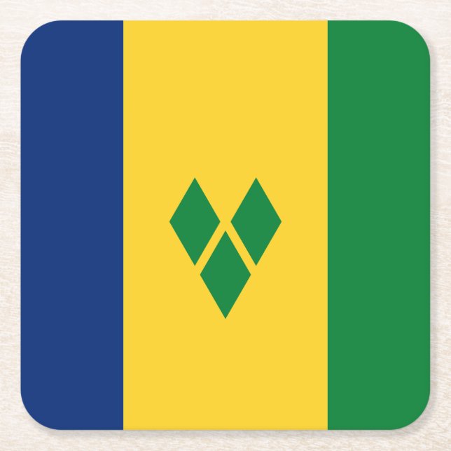 Saint Vincent Flag Rechteckiger Pappuntersetzer (Vorderseite)
