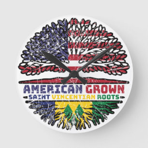 Saint Vincent Grenadines Saint Vincentian USA Runde Wanduhr