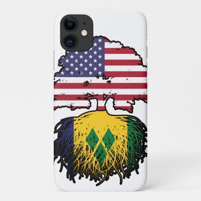 Saint Vincent Vincentian American USA Tree Roots Case-Mate iPhone Hülle (Rückseite)