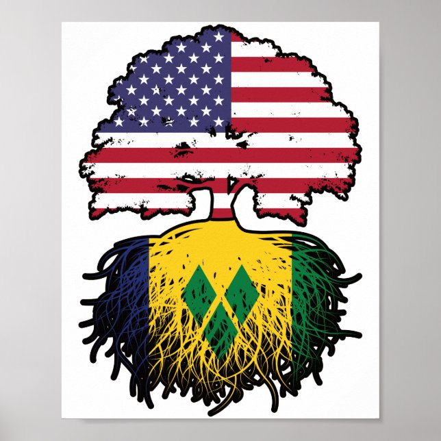 Saint Vincent Vincentian American USA Tree Roots Poster (Vorne)
