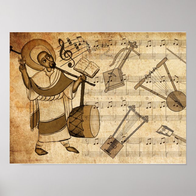 Saint Yared & The Ethiopian Music Instruments Poster (Vorne)