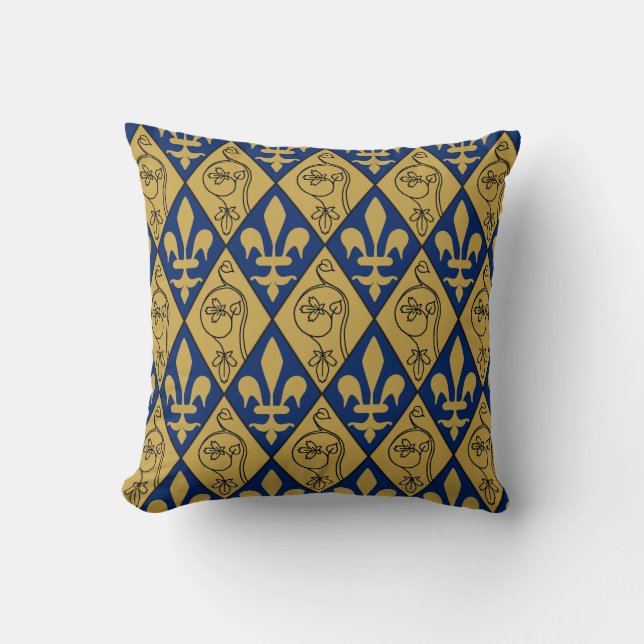 Sainte-Chapelle Fleur de Lys Throw Kissen (Vorderseite)