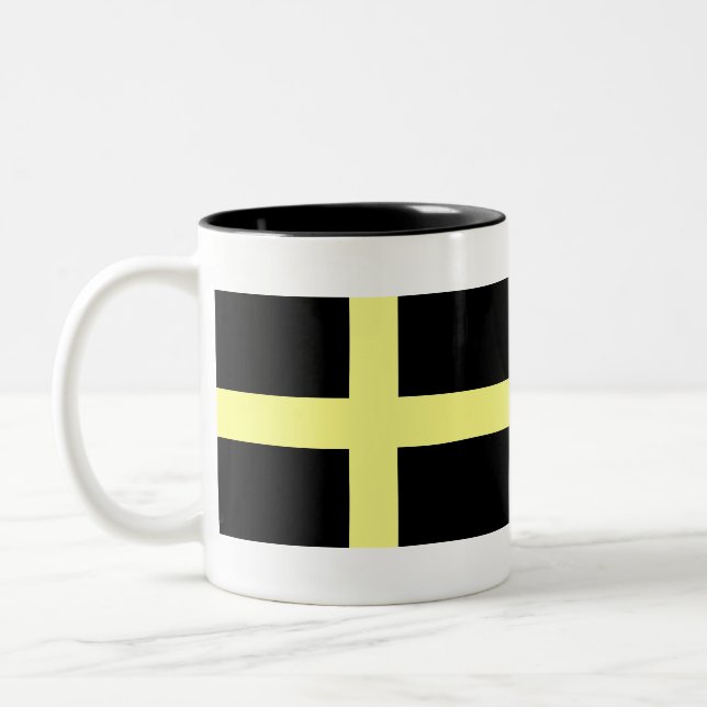 Sainte david Fahne Zweifarbige Tasse (Links)