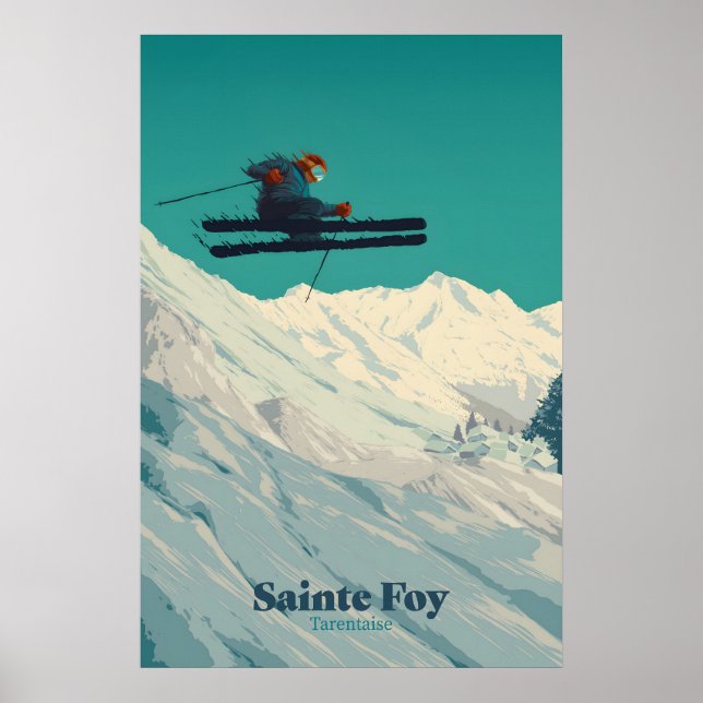 Sainte Foy Tarentaise Skigebiet Reiseplakat Poster (Vorne)