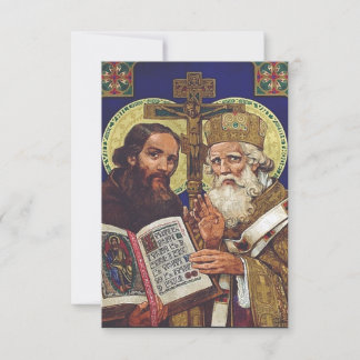 Saints Cyril and Methodius Premium Holy Card Dankeskarte
