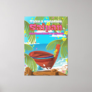 Saipan Insel Reiseplakat . Leinwanddruck