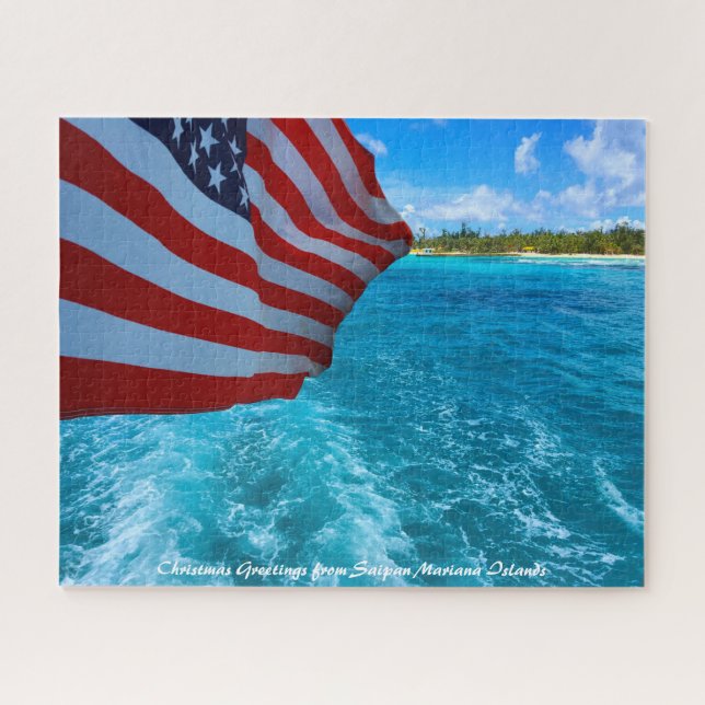 Saipan Mariana Islands.Christmas Grüße Jigsaw Puzzle (Horizontal)