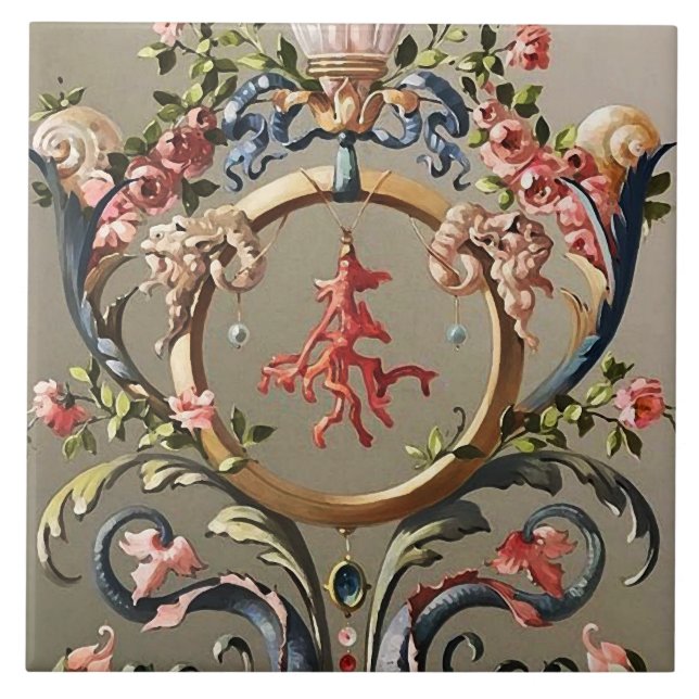 SAISHELLE, KRALLEN, DOLPHINE, ANTIQUE WIRBEL FLIESE (Vorderseite)