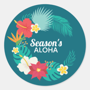 Saison: Aloha Hawaiian Runder Aufkleber