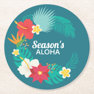 Saison: Aloha Hawaiian Runder Pappuntersetzer