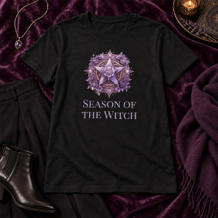 Saison der Hexe – Lila Pentagramm Witchcore T-Shirt