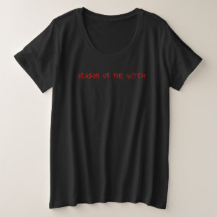 Saison der Hexenrot auf Black Ladys Plus Größe Große Größe T-Shirt
