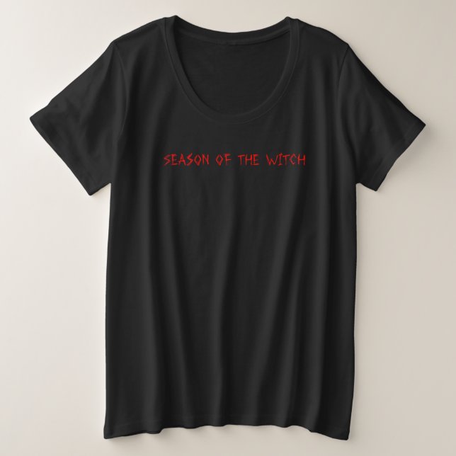 Saison der Hexenrot auf Black Ladys Plus Größe Große Größe T-Shirt (Design vorne)