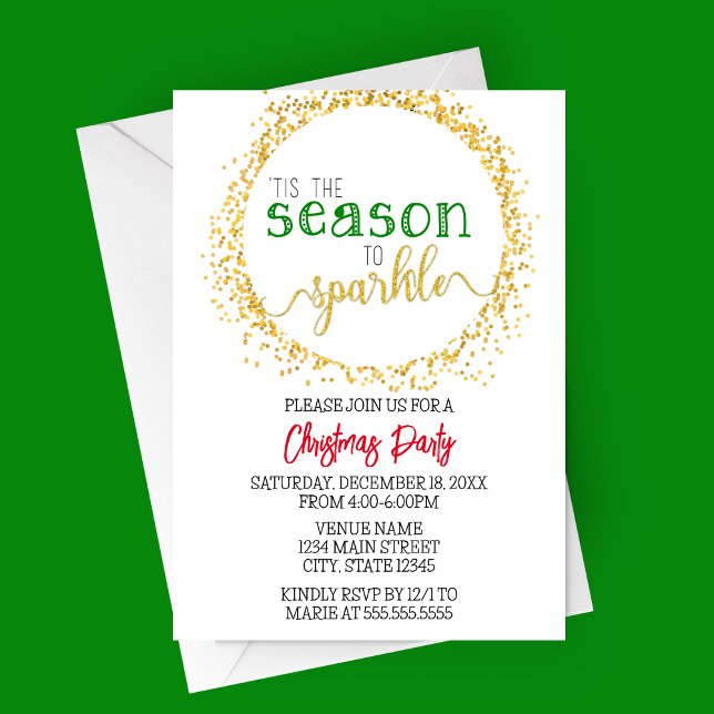 Saison der Sparkle Urlaubspartei Einladung (Tis the Season to Sparkle Christmas Party Invitation | Holiday Party Invitation )