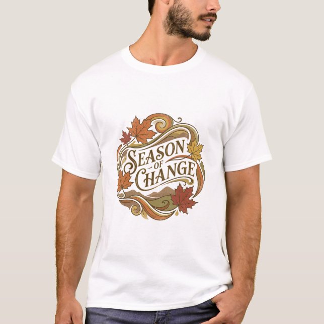 Saison-des-Wechsel-Typografie-Design T-Shirt (Vorderseite)
