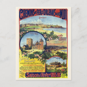 Saison d'hiver 1895/96 Frankreich Vintage Poster Postkarte