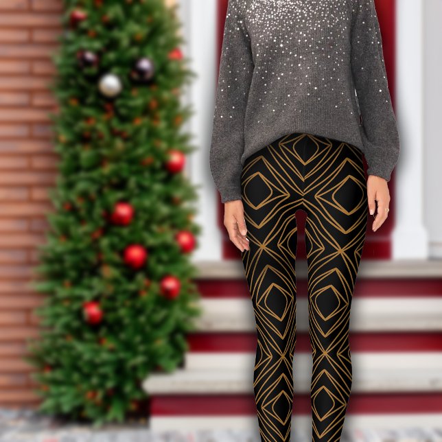 Saison Diamante Imitate Gold auf schwarz Leggings (Von Creator hochgeladen)