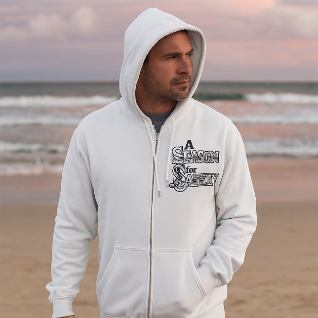 Saison für Sicherheit Schwarz/Weiß Motivierend Hoodie (Von Creator hochgeladen)