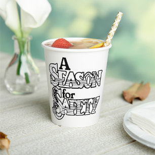 Saison für Sicherheit Schwarz/Weiß Motivierend Pappbecher