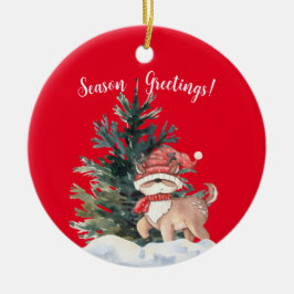 SAISON GREETINGS CHRISTMAS DEAR KERAMIK ORNAMENT