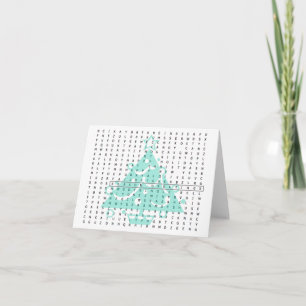 Saison Greetings Word Search Card Tree Feiertagskarte