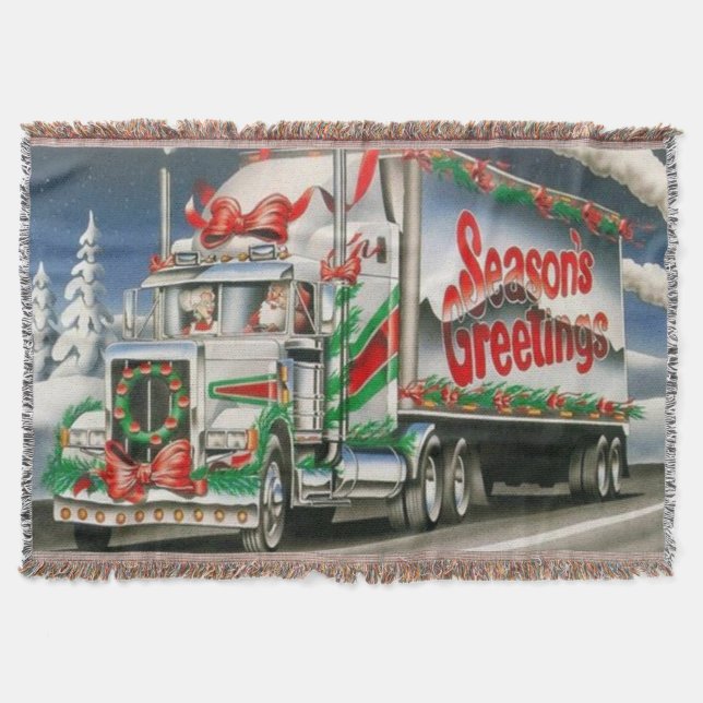 Saison Gruß Trucking Santa Decke (Vorderseite)