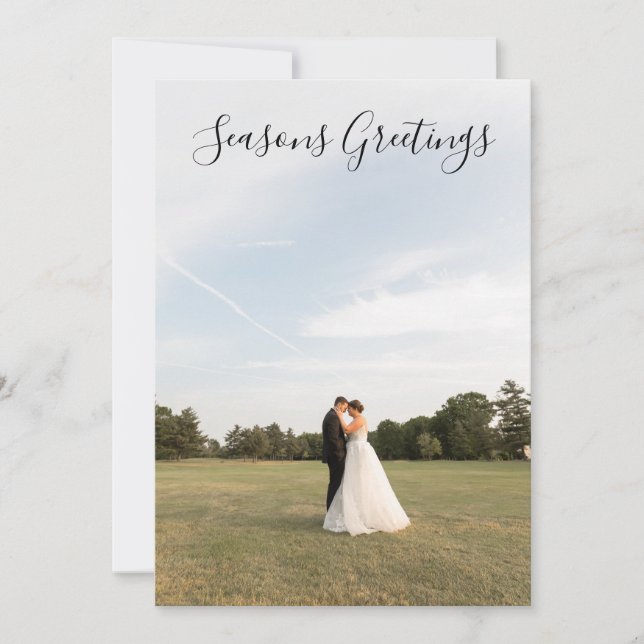 Saison-Grüße Script Photo Karte (Vorderseite)
