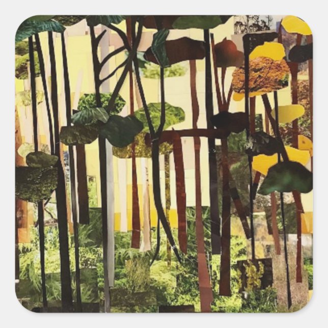 Saison II. Papierschneiden von Therese Kramer Quadratischer Aufkleber (Vorderseite)