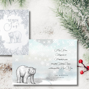 Saison Joy Forest Bär Weihnachtsgrüße Silver Folienkarte
