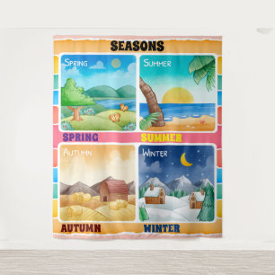 Saison pädagogisches Lernen Wandteppich