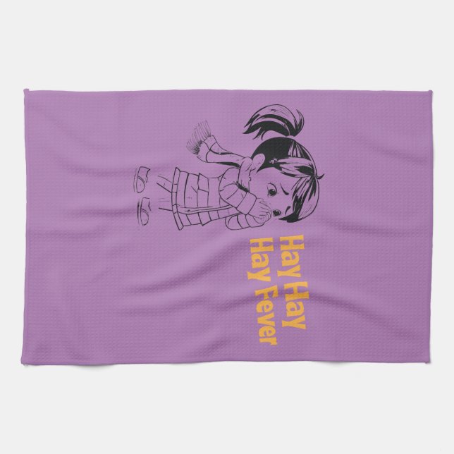 Saisonale Allergien: Hay, Hay, Hay Fieber. Geschirrtuch (Horizontal)