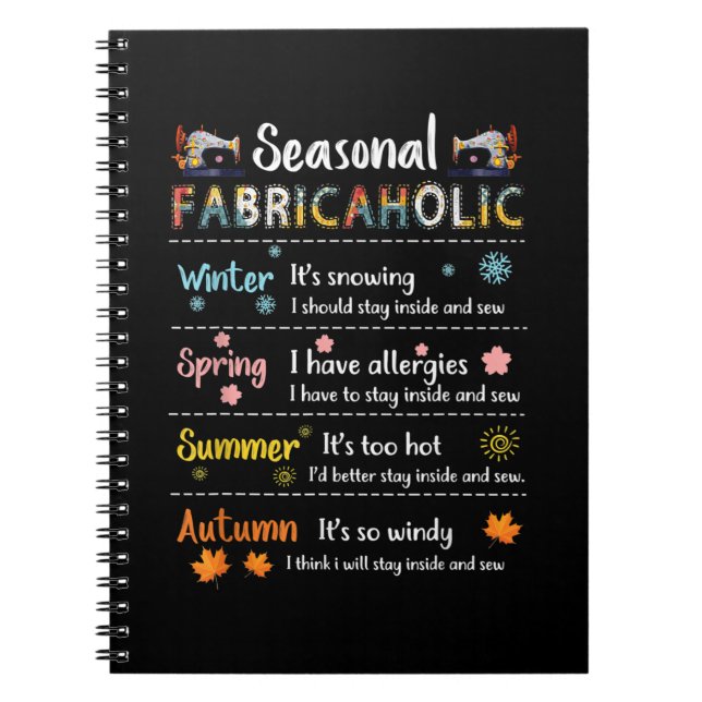 Saisonale Fabricaholische Winter Frühling Sommer H Notizblock (Vorderseite)