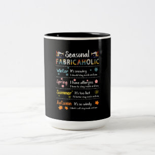 Saisonale Fabricaholische Winter Frühling Sommer H Zweifarbige Tasse