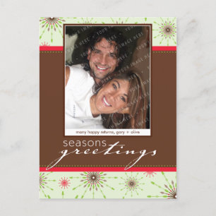 SAISONALE FOTOPOSTKARTE :: gemustertes Schneeflöck Feiertagspostkarte