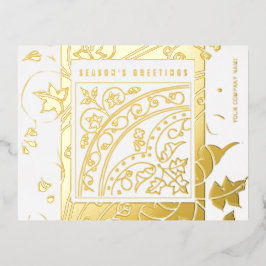 Saisonale Grüße Elegante Moderne Klassik Business Folien Feiertagspostkarte