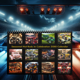 Saisonale Hot Rods zur Feier 20XX  Kalender